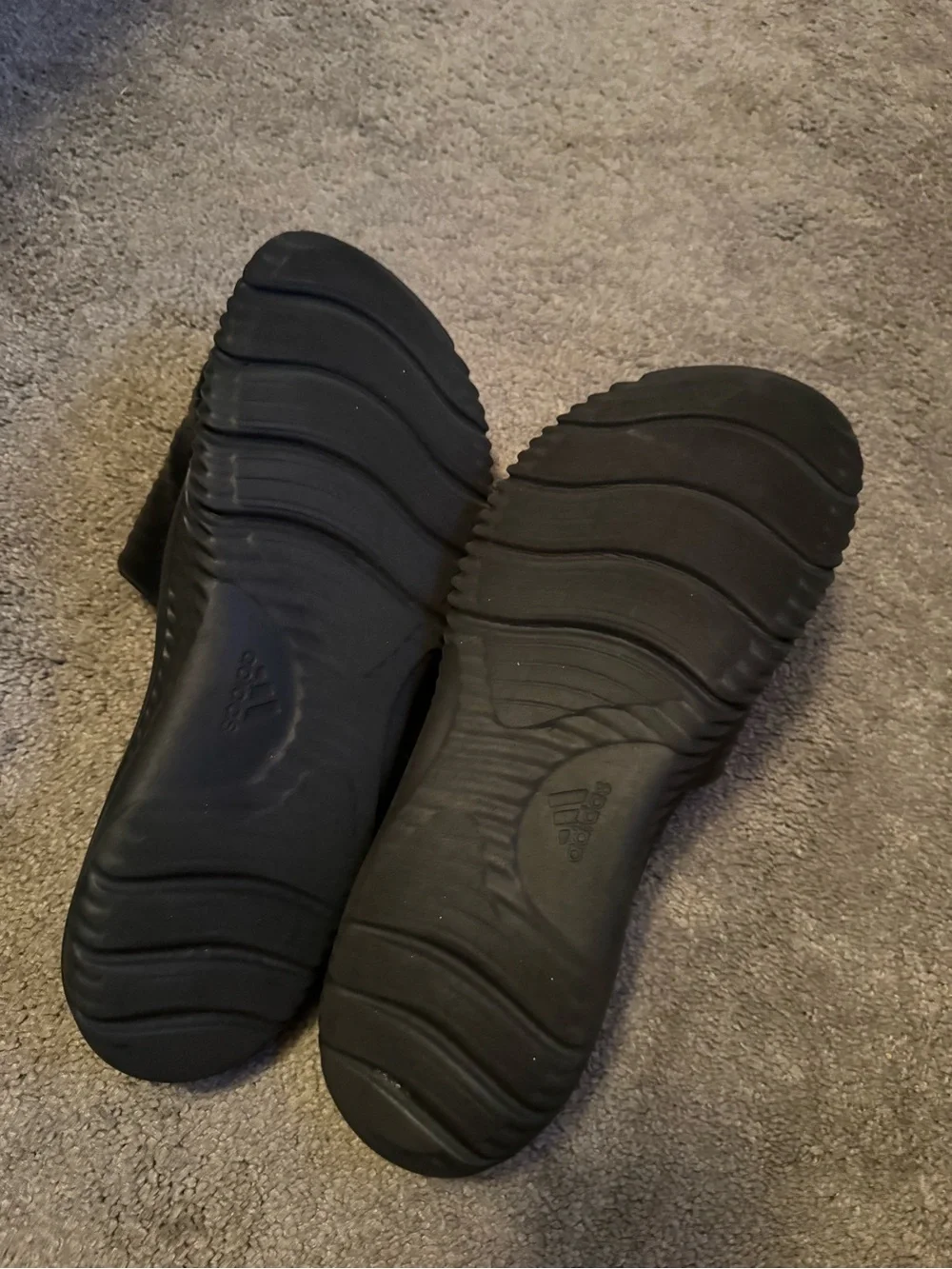 adidas Originals Black Slide Sandals with Textured Strap